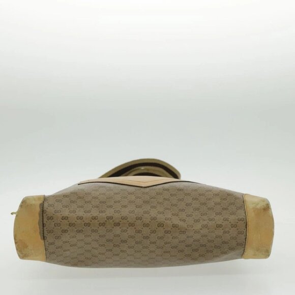 GUCCI Micro GG Canvas Tote Bag PVC Leather Beige Auth yk15747 - Picture 6 of 15